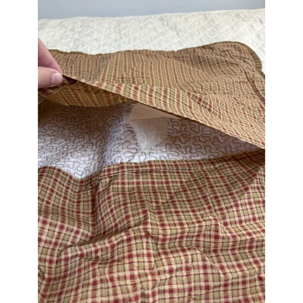 Deep Red Pillow Sham Possibly Waverly Green Cord 32x27 No Brand Tag Standard